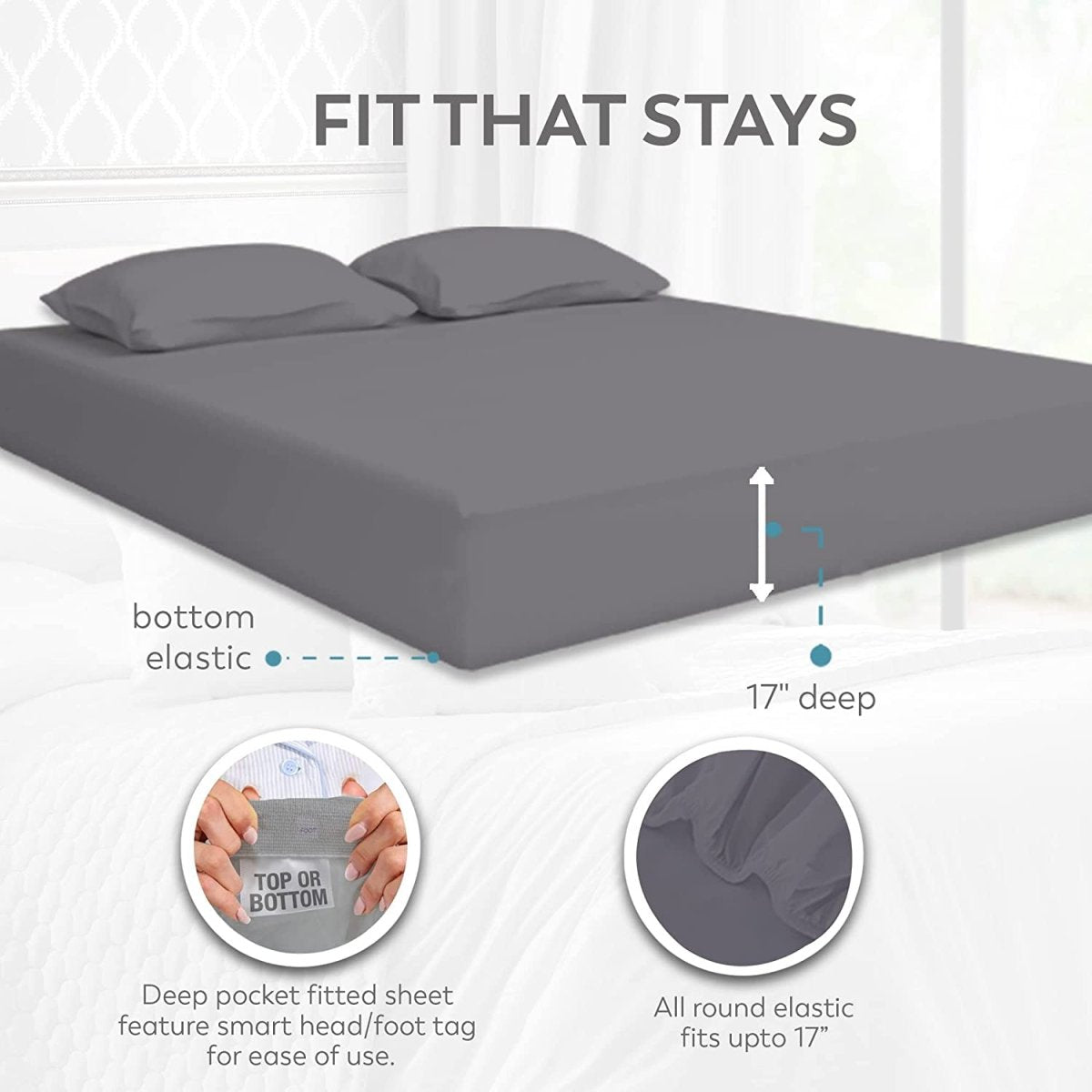 Comfortable 100% Percale Cotton Cool Crisp 4 Pcs Bedding Set - Any Linen
