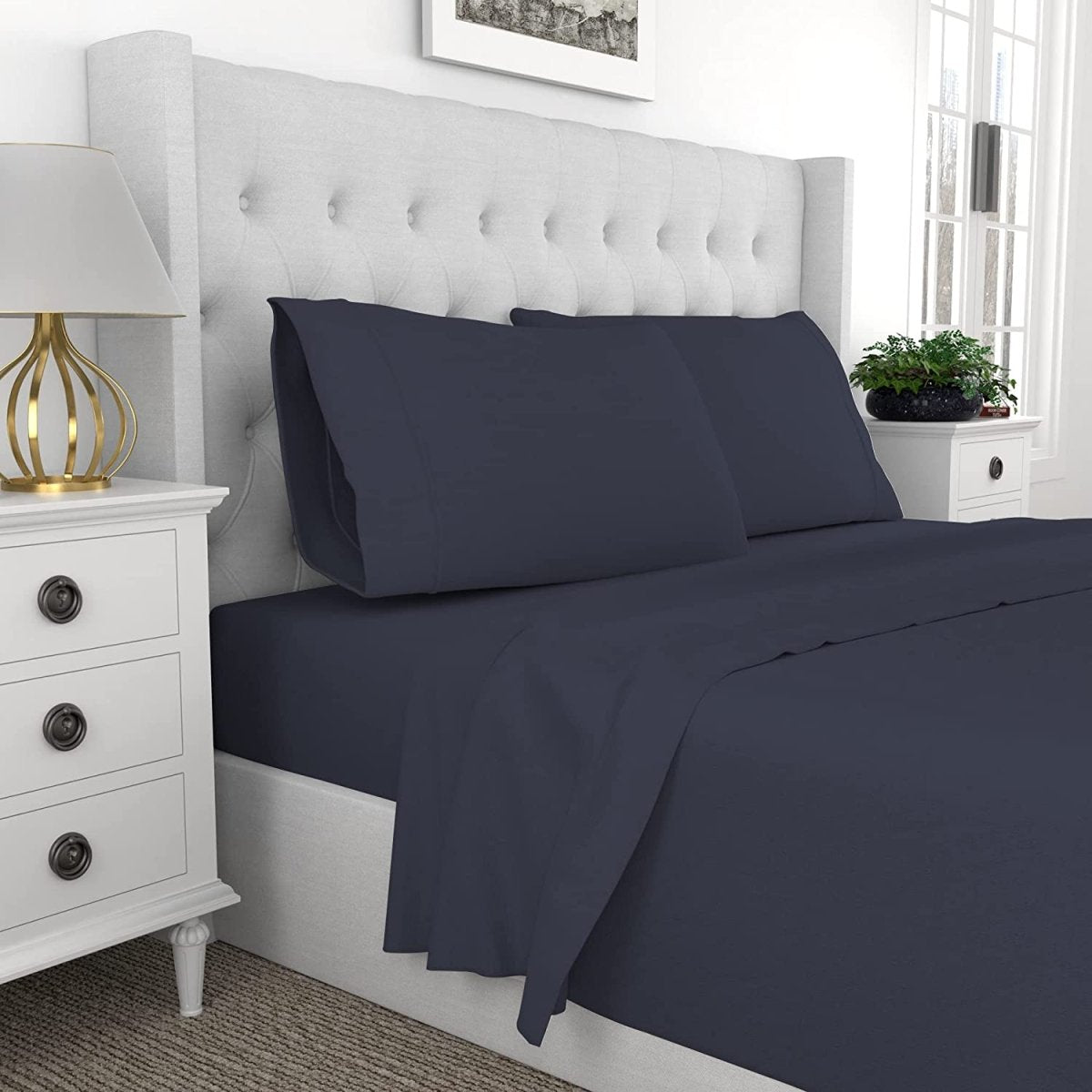 Comfortable 100% Percale Cotton Cool Crisp 4 Pcs Bedding Set - Any Linen