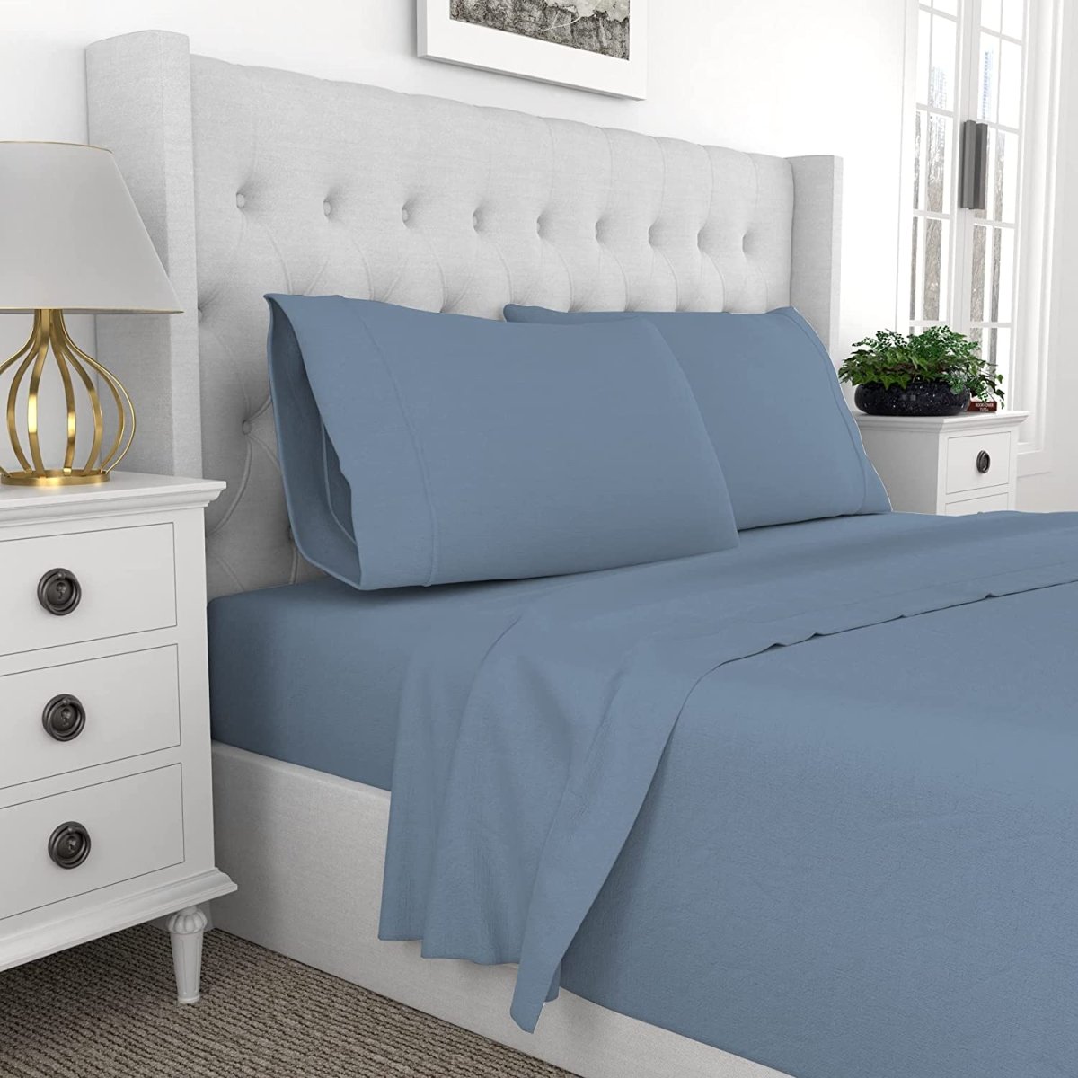 Comfortable 100% Percale Cotton Cool Crisp 4 Pcs Bedding Set - Any Linen