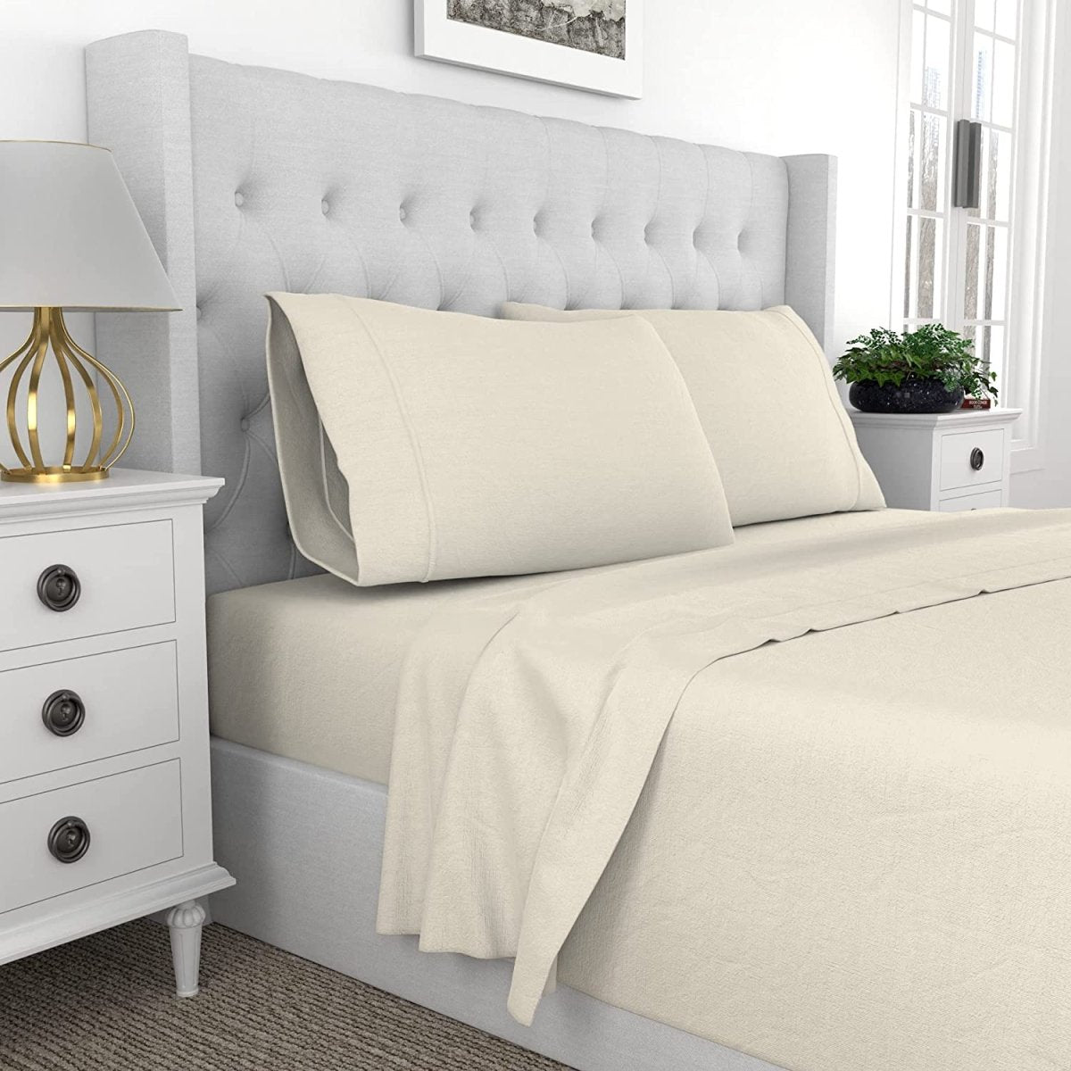 Comfortable 100% Percale Cotton Cool Crisp 4 Pcs Bedding Set - Any Linen