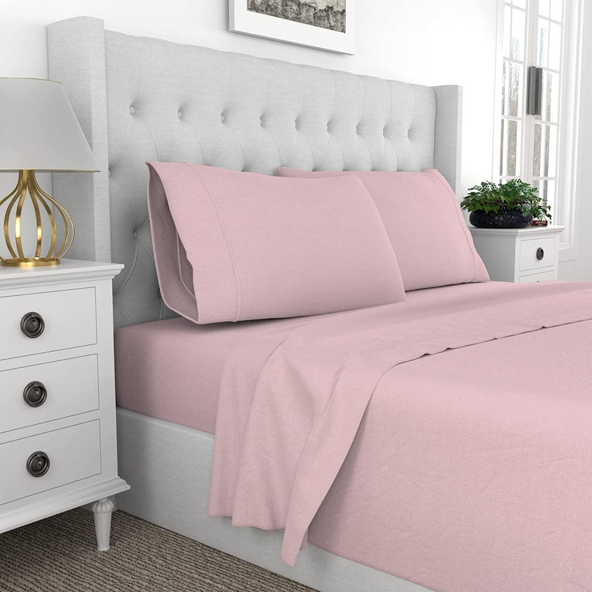 Comfortable 100% Percale Cotton Cool Crisp 4 Pcs Bedding Set - Any Linen