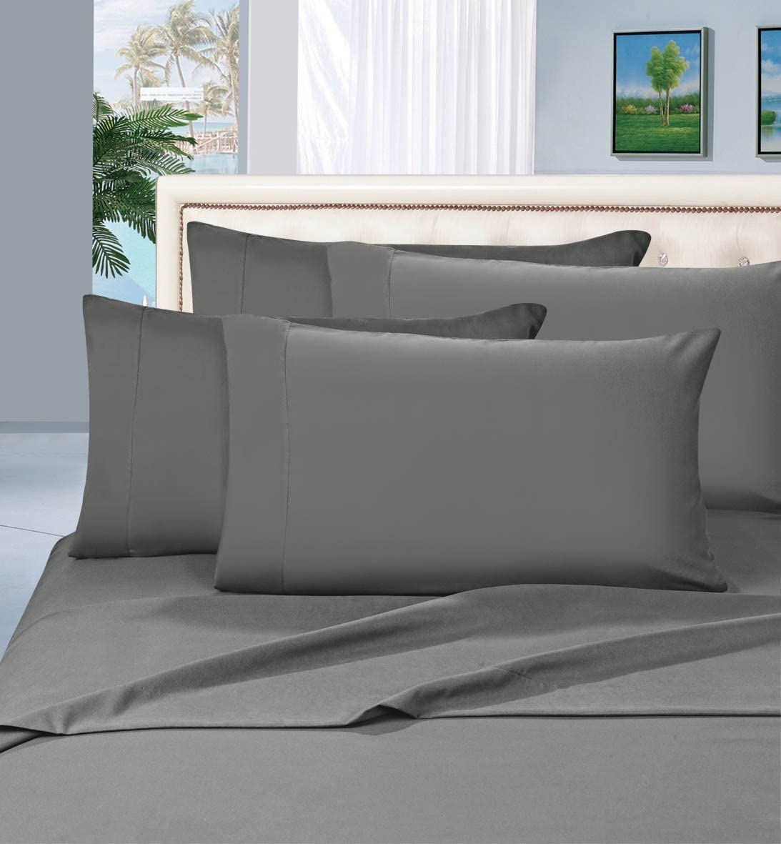 Luxury 1500 Thread Count Egyptian Quality Silky Soft Wrinkle Resistant 6pcs Bed Sheet Set - Any Linen