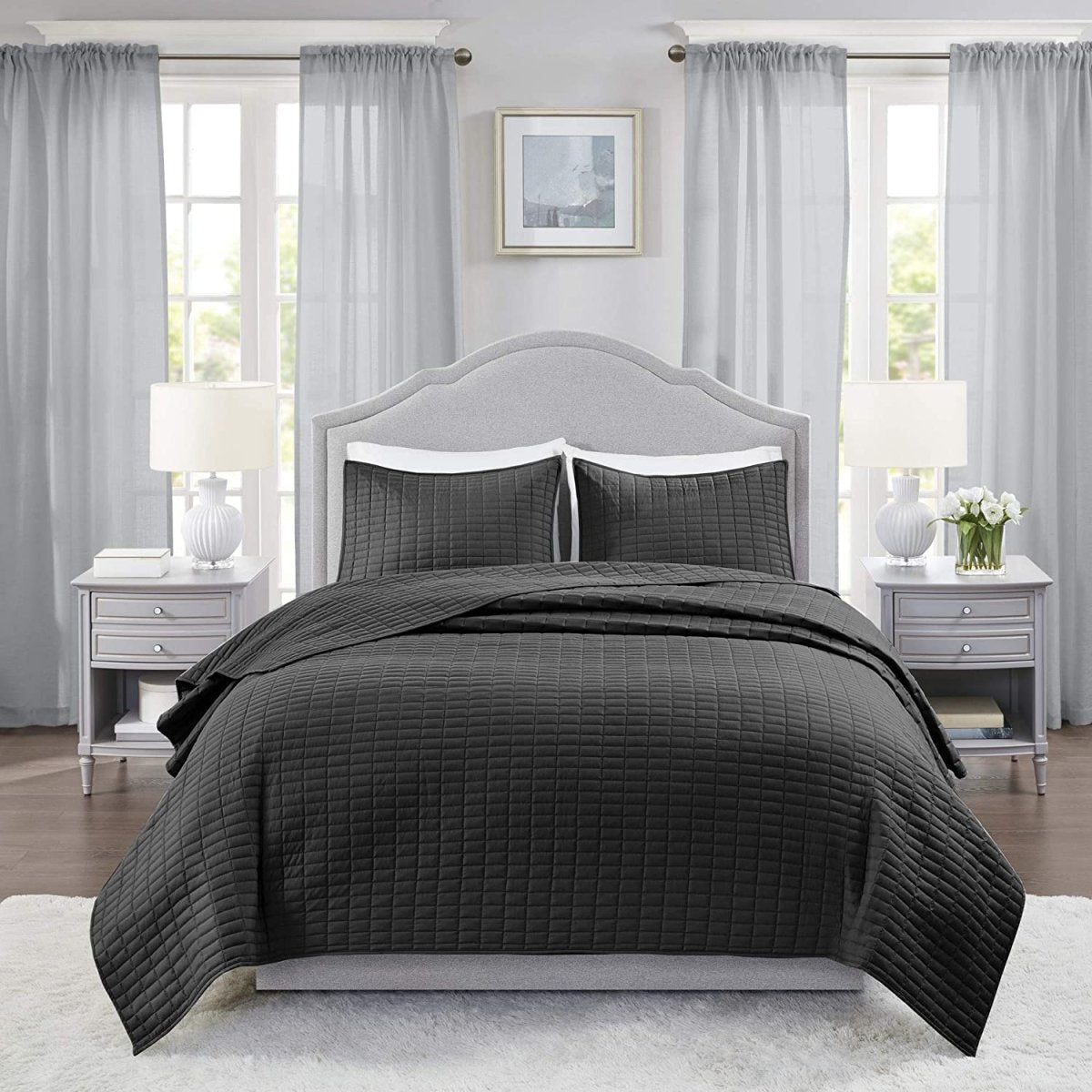 Luxury Double Sided Stitching Design Quilt Set All Season Lightweight Coverlet Bedspread - Any Linen