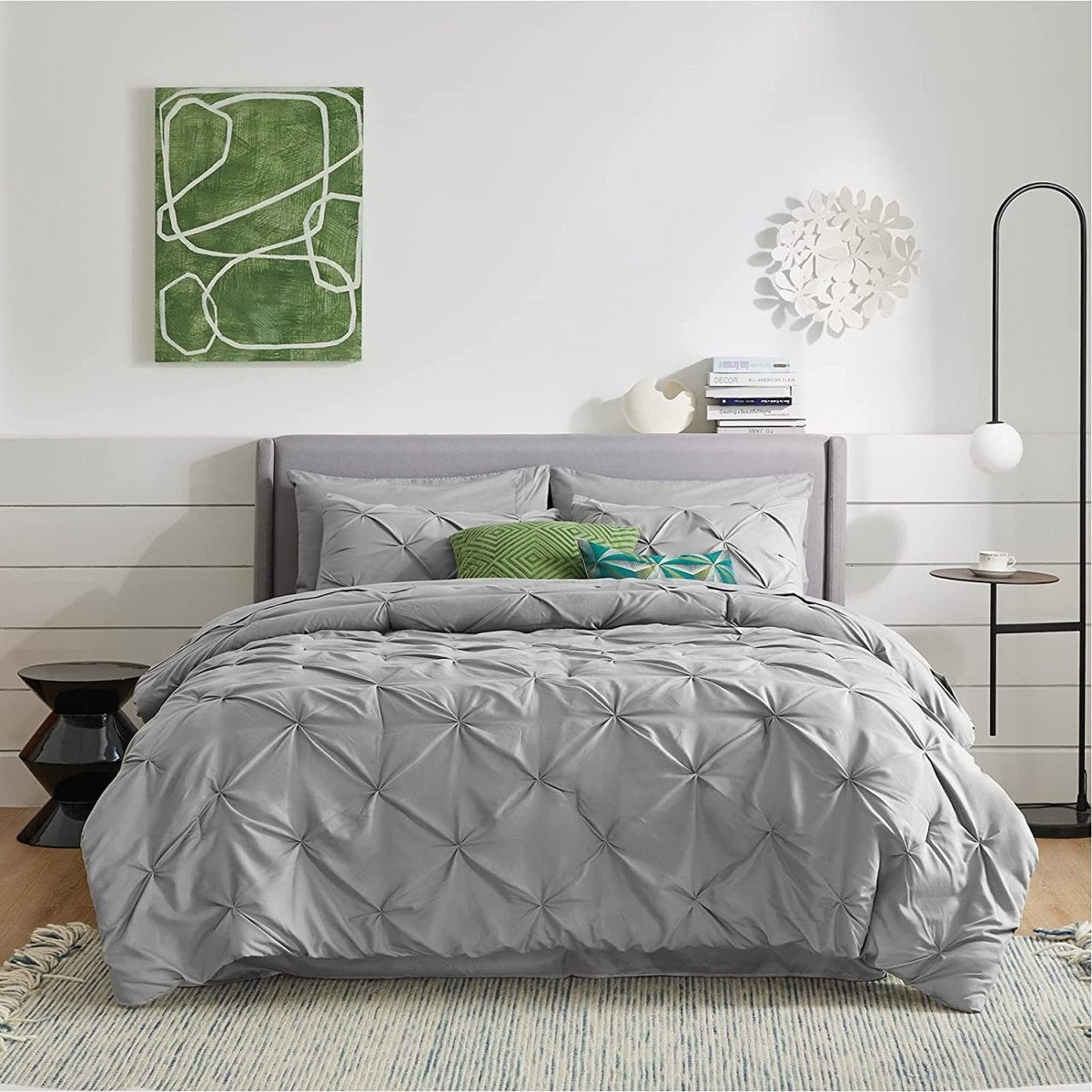 Luxury Duvet Cover Pinch Pleat Brief Bedding 7 - Pieces Set - Any Linen