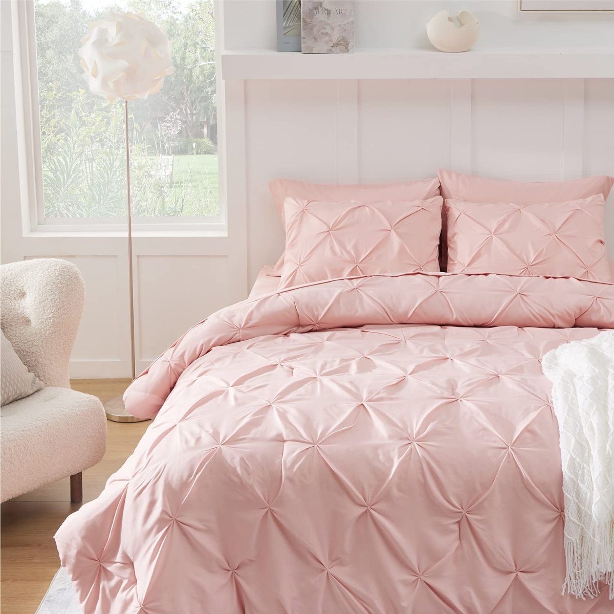 Luxury Duvet Cover Pinch Pleat Brief Bedding 7 - Pieces Set - Any Linen