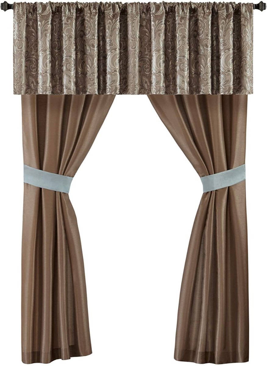 Master Bedroom 24 Piece Room in a Bag Faux Silk Hypoallergenic Down Alternative Comforter Matching Curtains - Any Linen