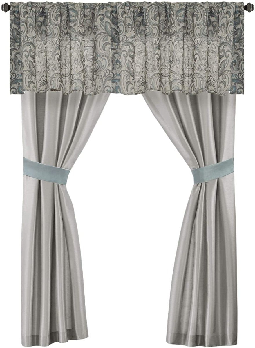 Master Bedroom 24 Piece Room in a Bag Faux Silk Hypoallergenic Down Alternative Comforter Matching Curtains - Any Linen