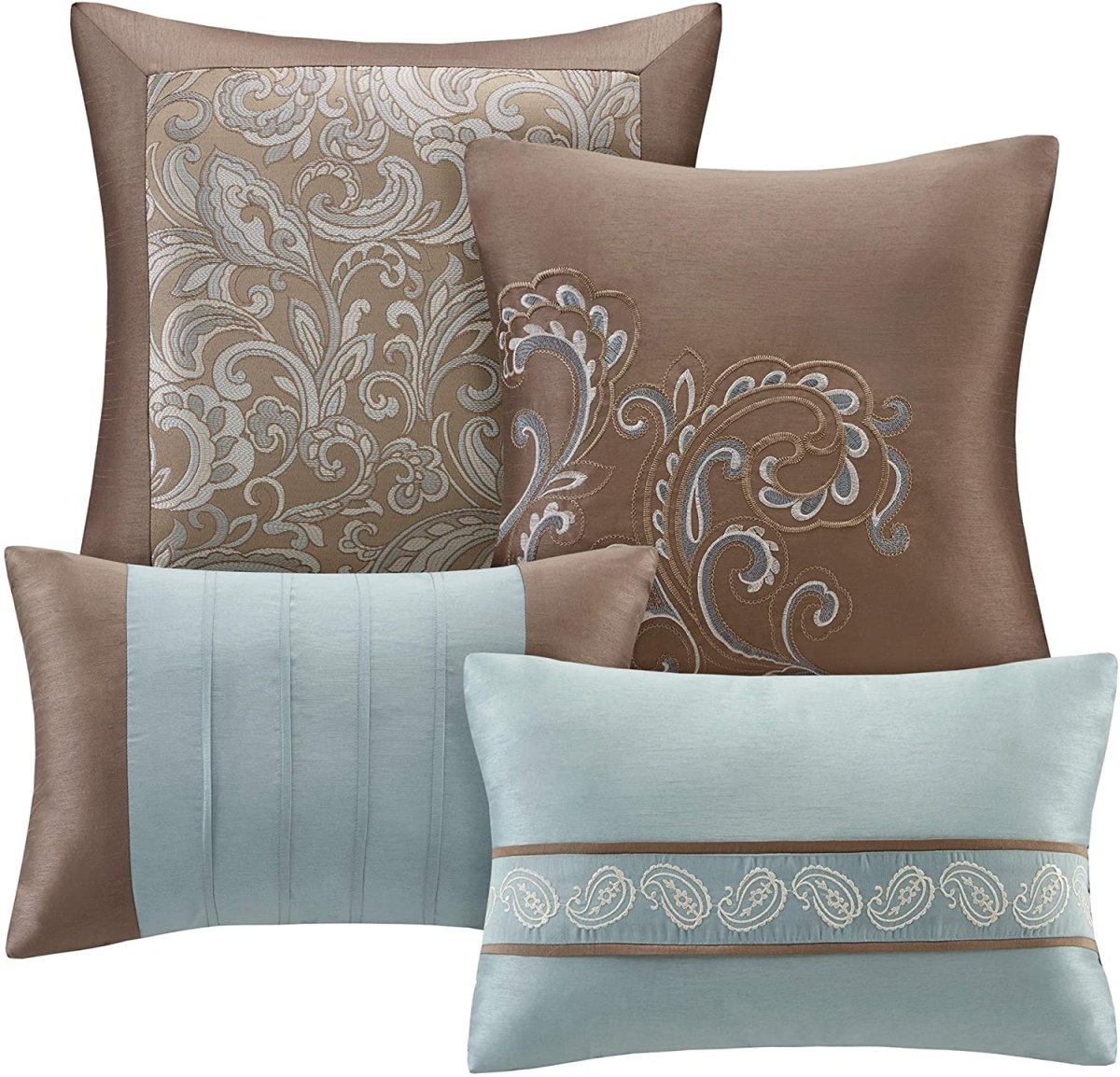 Master Bedroom 24 Piece Room in a Bag Faux Silk Hypoallergenic Down Alternative Comforter Matching Curtains - Any Linen