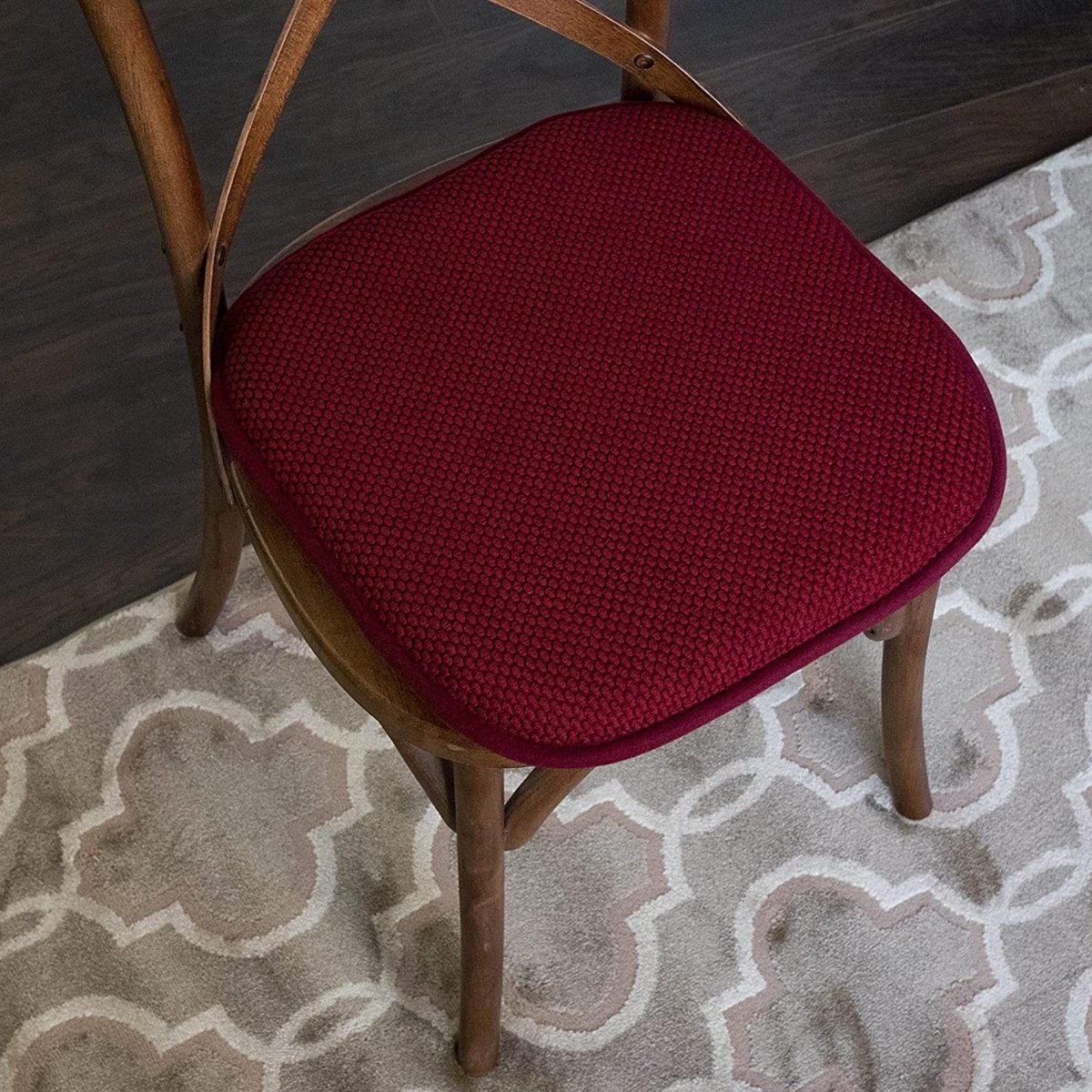 Memory Foam Chair Cushion Rounded Square 16" x 16" Seat Cover - Any Linen