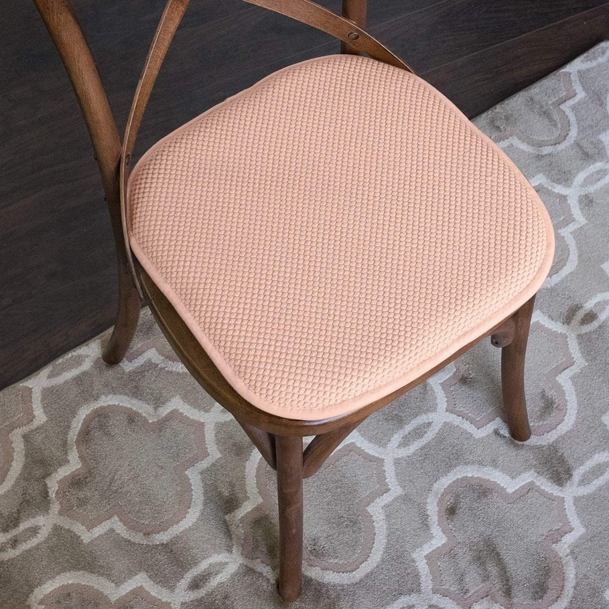 Memory Foam Chair Cushion Rounded Square 16" x 16" Seat Cover - Any Linen
