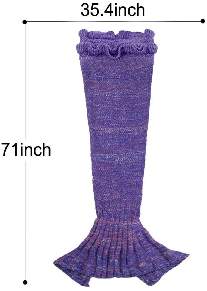 Mermaid Tail Blanket Hand Crochet Snuggle All Seasons Sleeping Bag Blanket - Any Linen