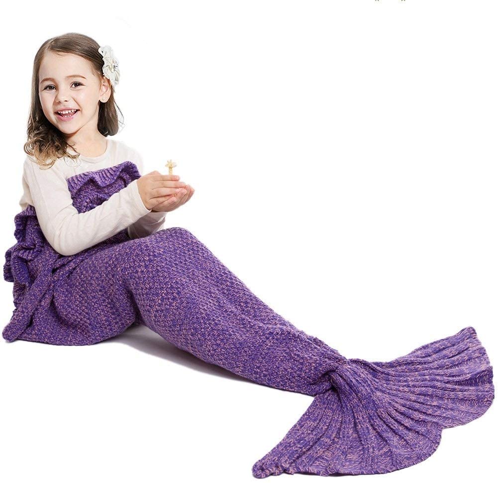 Mermaid Tail Blanket Hand Crochet Snuggle All Seasons Sleeping Bag Blanket - Any Linen