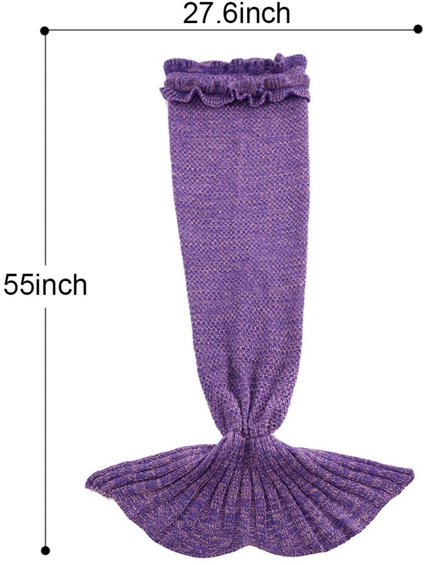 Mermaid Tail Blanket Hand Crochet Snuggle All Seasons Sleeping Bag Blanket - Any Linen
