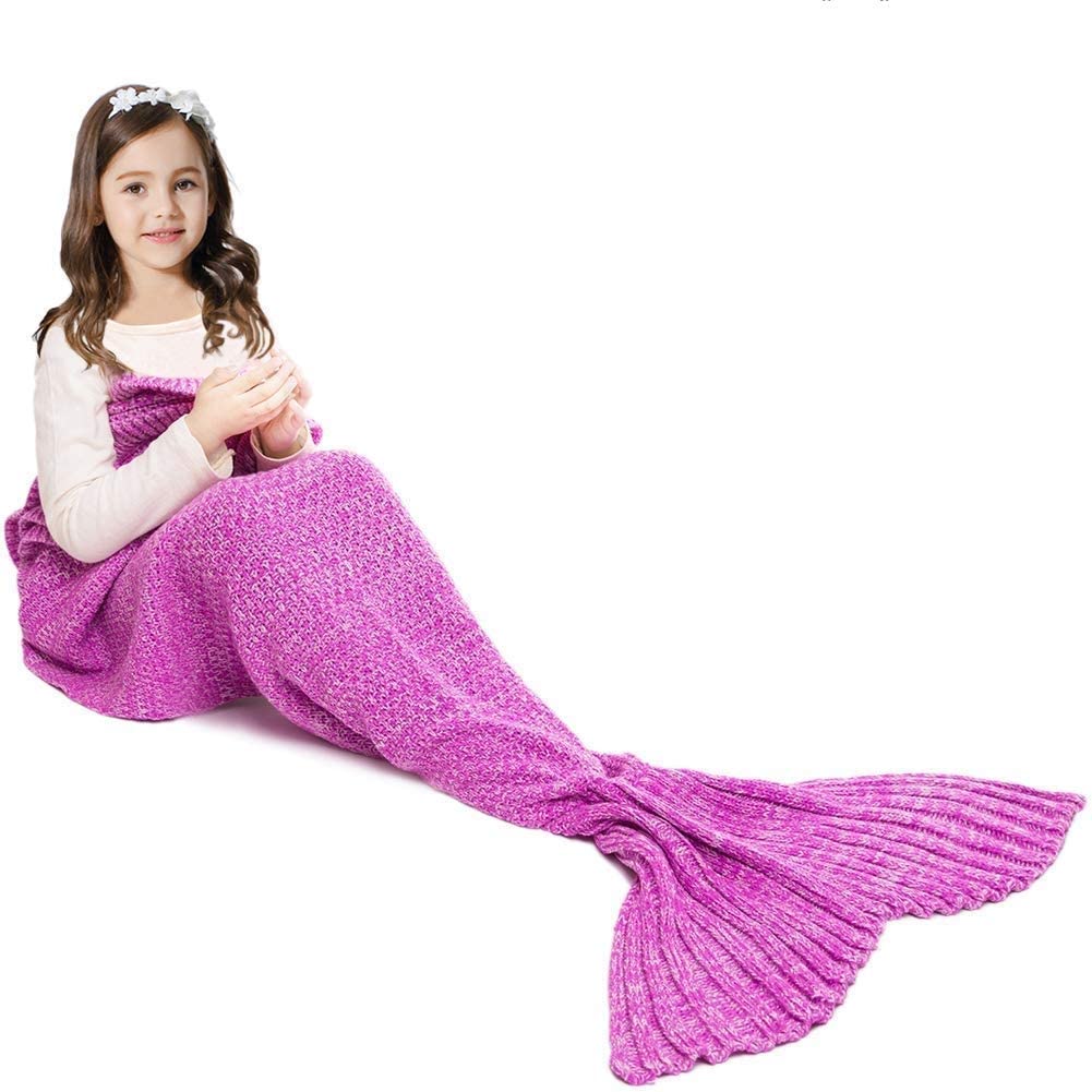 Mermaid Tail Blanket Hand Crochet Snuggle All Seasons Sleeping Bag Blanket - Any Linen