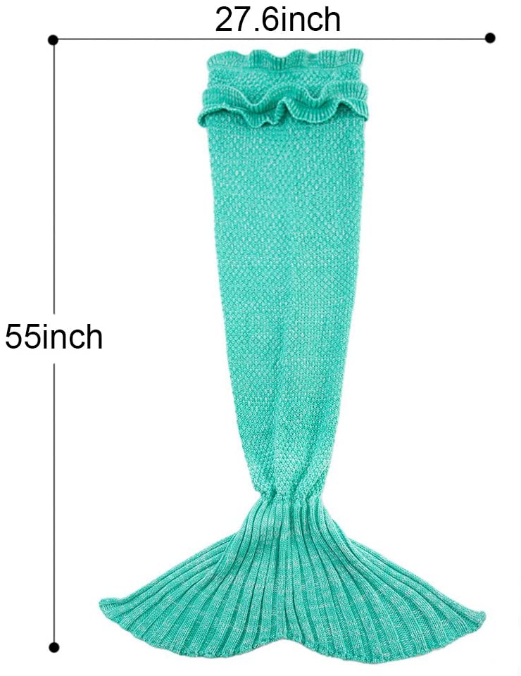 Mermaid Tail Blanket Hand Crochet Snuggle All Seasons Sleeping Bag Blanket - Any Linen