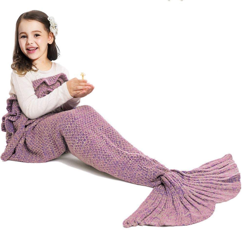 Mermaid Tail Blanket Hand Crochet Snuggle All Seasons Sleeping Bag Blanket - Any Linen