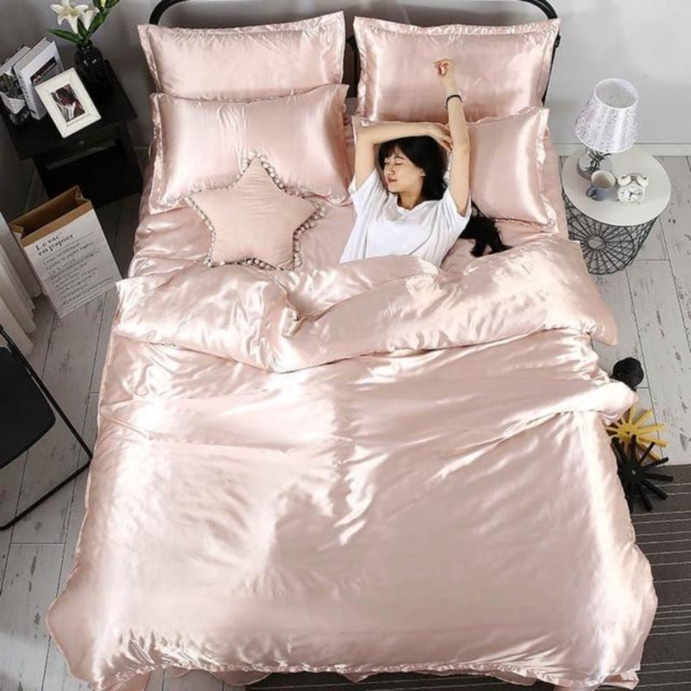 Satin Silk Duvet Cover Bedding Set - Any Linen