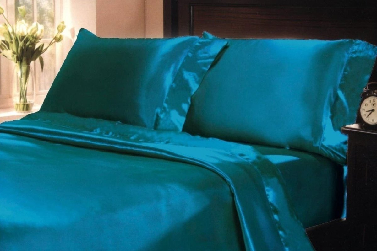 Soft Silky Satin Solid Color Deep Pocket Sheet Set - Any Linen