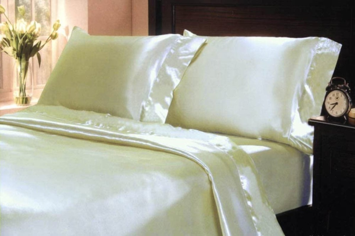 Soft Silky Satin Solid Color Deep Pocket Sheet Set - Any Linen