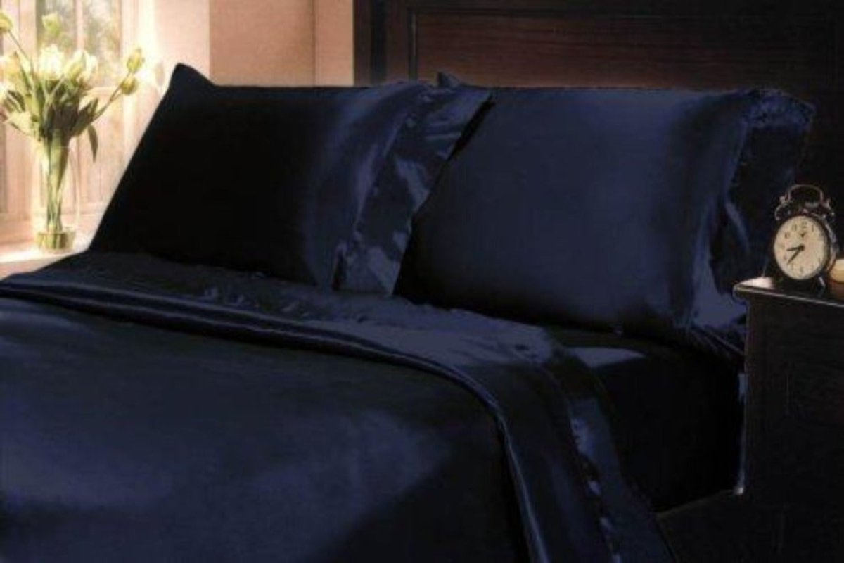 Soft Silky Satin Solid Color Deep Pocket Sheet Set - Any Linen