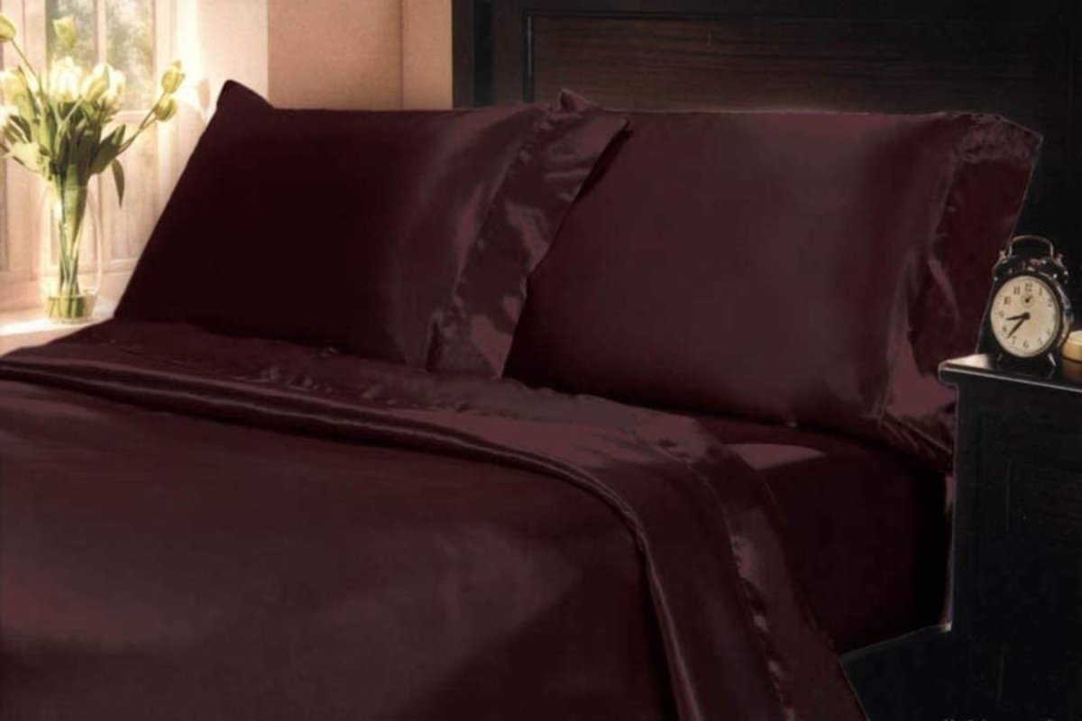 Soft Silky Satin Solid Color Deep Pocket Sheet Set - Any Linen