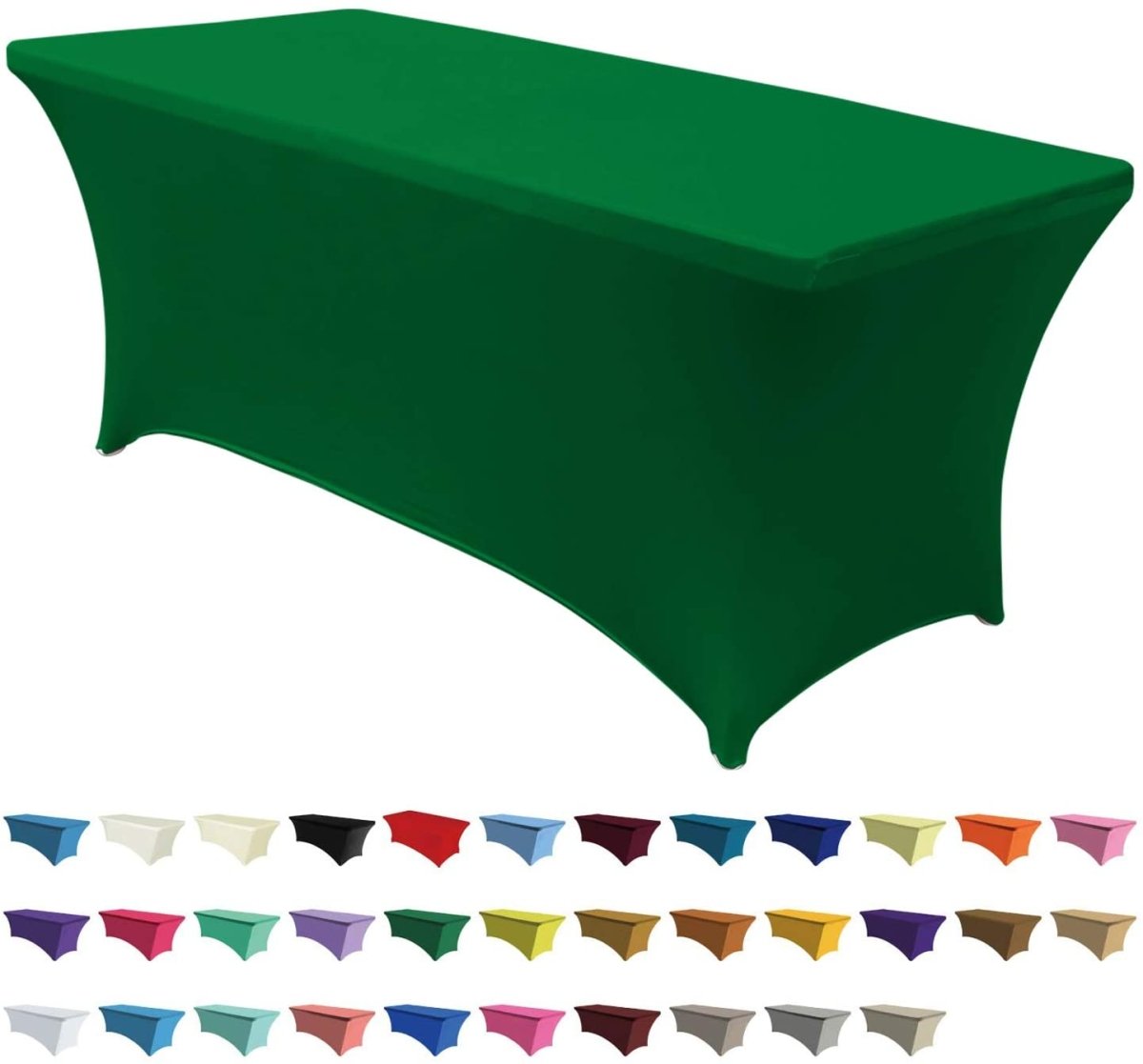 Spandex Tablecloths for 4 ft Table Fitted Stretch Table Cover Polyester Table Cover Topper - Any Linen