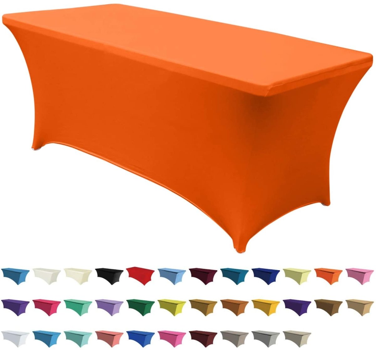 Spandex Tablecloths for 4 ft Table Fitted Stretch Table Cover Polyester Table Cover Topper - Any Linen
