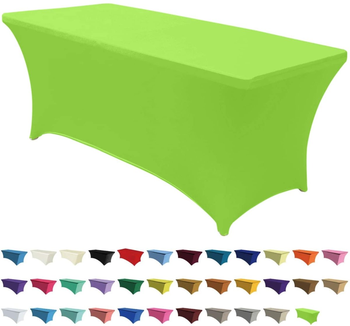 Spandex Tablecloths for 6 ft Table Fitted Stretch Table Cover Polyester Table Cover Topper - Any Linen