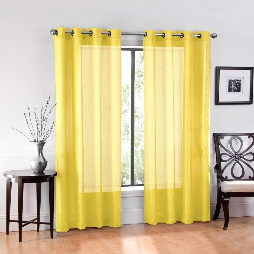 Textile 2 Piece Window Sheer Curtains Grommet Panels - Any Linen