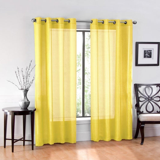 Textile 2 Piece Window Sheer Curtains Grommet Panels - Any Linen