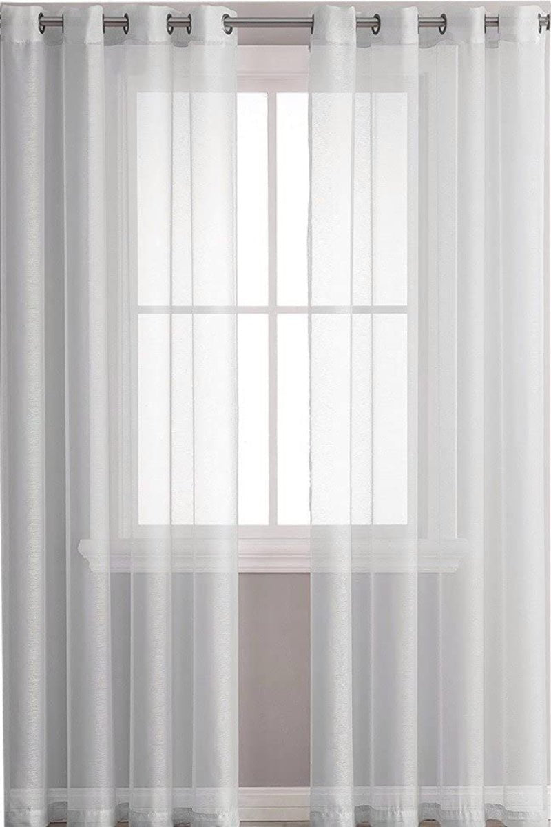 Textile 2 Piece Window Sheer Curtains Grommet Panels - Any Linen