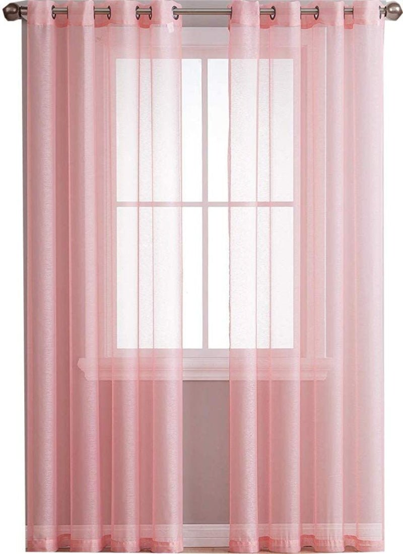 Textile 2 Piece Window Sheer Curtains Grommet Panels - Any Linen