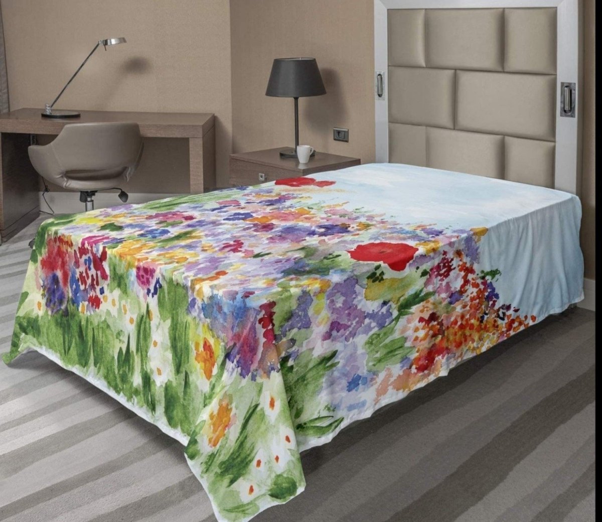 Watercolor Flower Flat Bedsheet - Any Linen