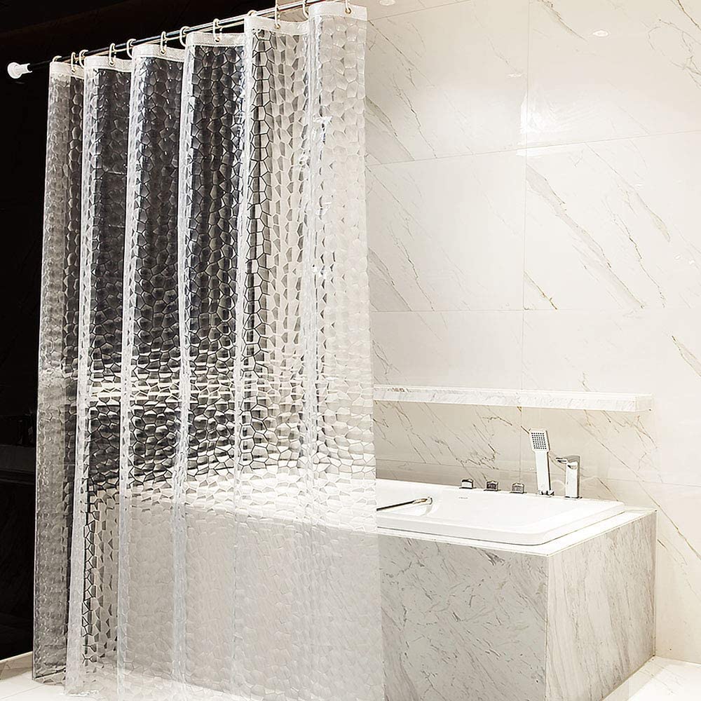 Waterproof 3D Shower Curtain With 12 Hooks - Any Linen