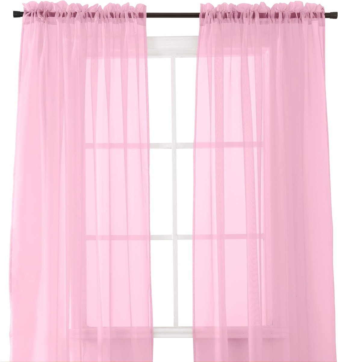 2 - piece Sheer Panel Rod Pocket Window Curtains - Any Linen