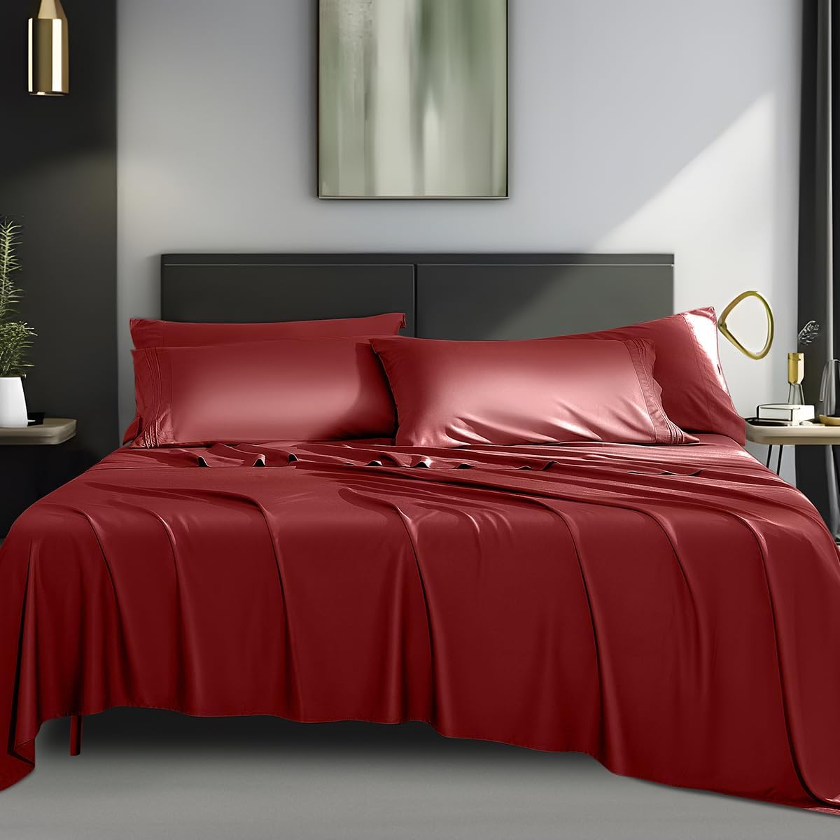 1800 Thread Count Bamboo 6 pcs Bed Sheets Set - AnyLinen