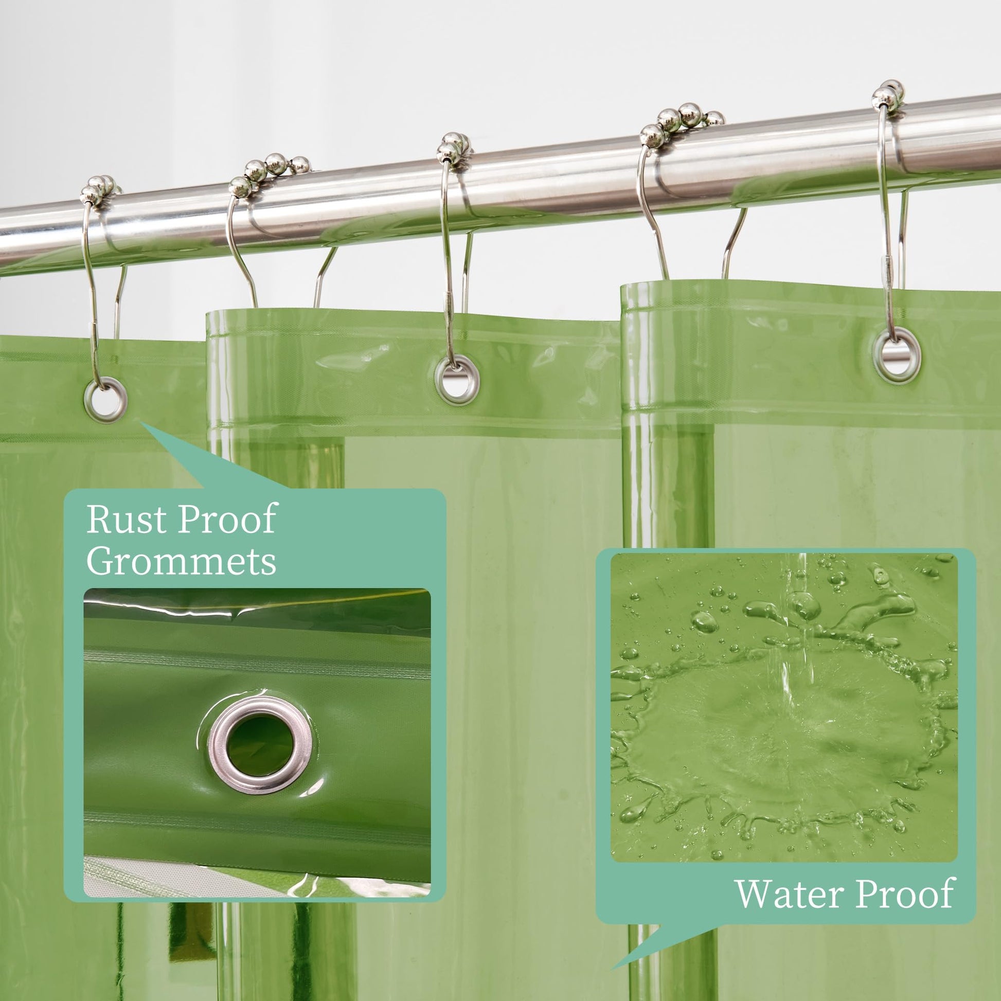 Shower Curtain with 3 Magnets 72x72 Premium Flexible Sturdy Waterproof - AnyLinen