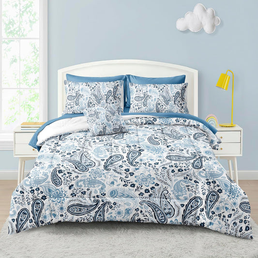 8 pcs Boho Paisley Soft Lightweight Comforter Bedding Set- AnyLinen