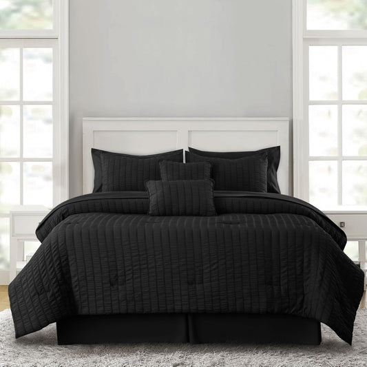 All Seasons Lightweight Bed in a Bag 10 pcs Comforter Bedding Set- AnyLinen
