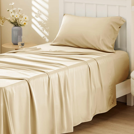 Bamboo Deep Pocket Breathable & Soft Silky Bedding Sheets | AnyLinen