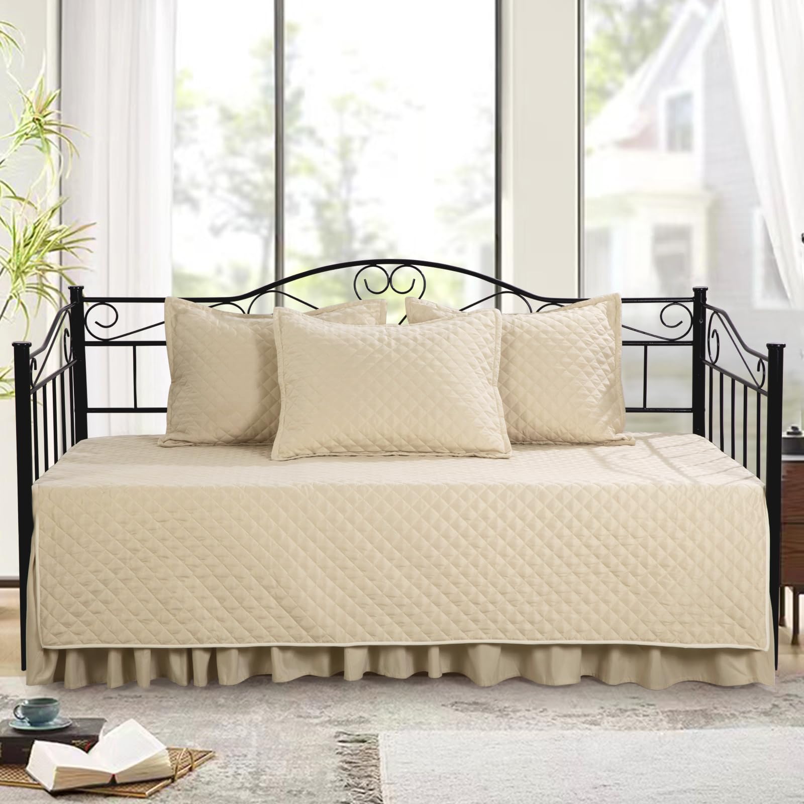 Diamond Stitching All Season Daybed Bedding Set | Any Linen