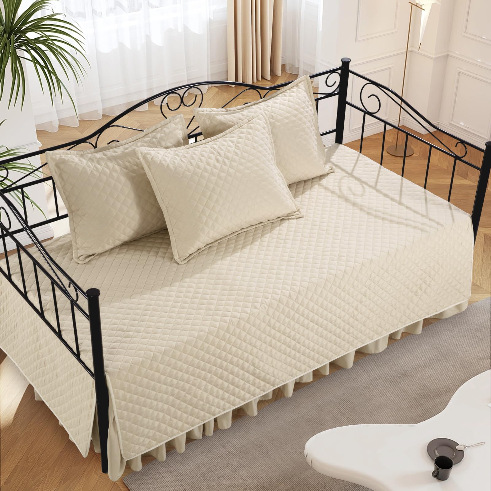 Diamond Stitching All Season Daybed Bedding Set | Any Linen