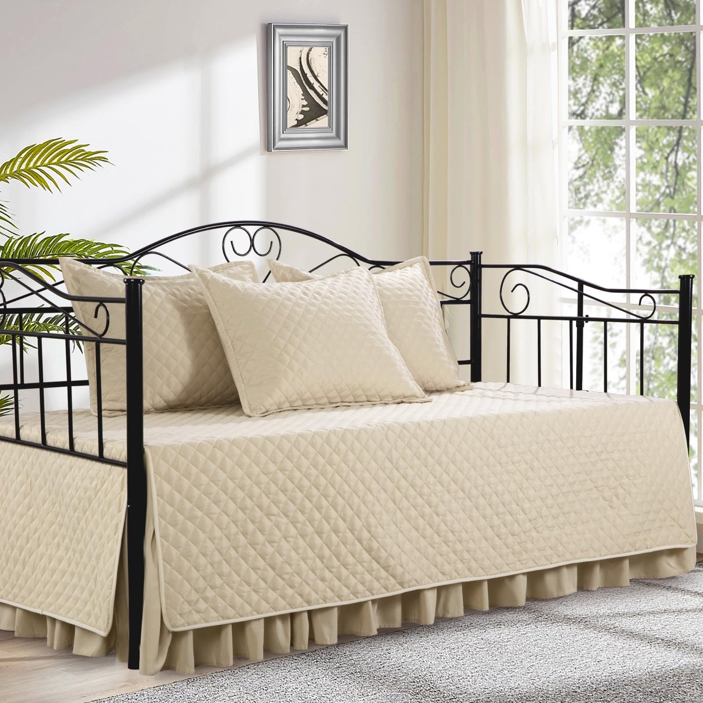 Diamond Stitching All Season Daybed Bedding Set | Any Linen