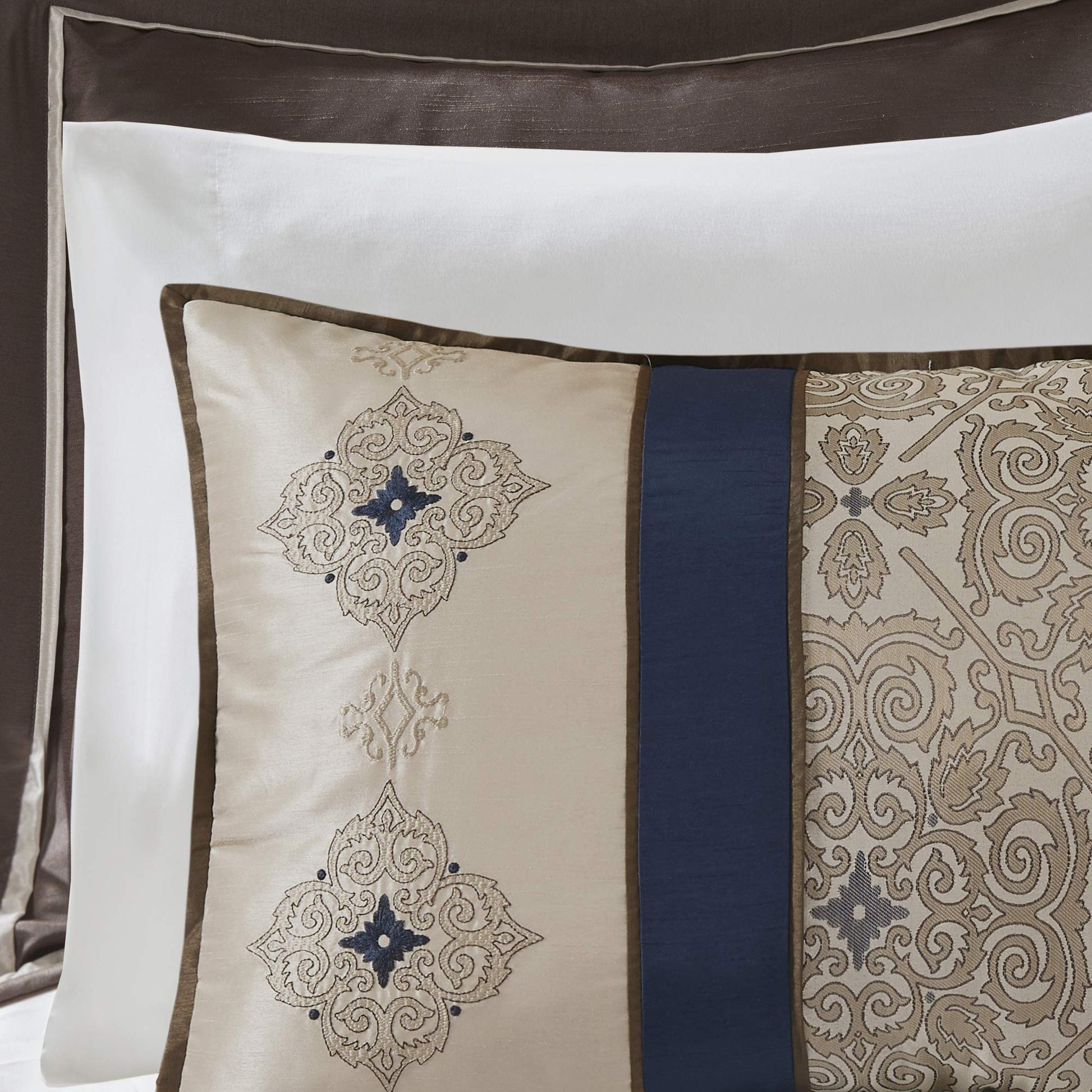 Master Bedroom In A Bag 24 pcs Comforter Set-Satin Jacquard All Season - AnyLinen