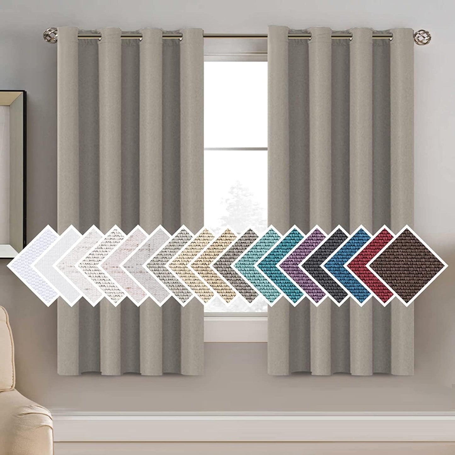 Room Darkening Light Blocking Thermal Insulated Heavy Weight Linen Curtain - AnyLinen
