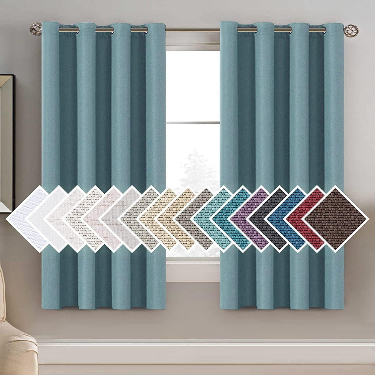 Room Darkening Light Blocking Thermal Insulated Heavy Weight Linen Curtain - AnyLinen