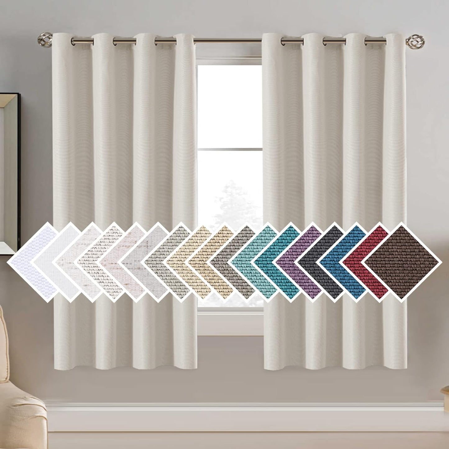 Room Darkening Light Blocking Thermal Insulated Heavy Weight Linen Curtain - AnyLinen