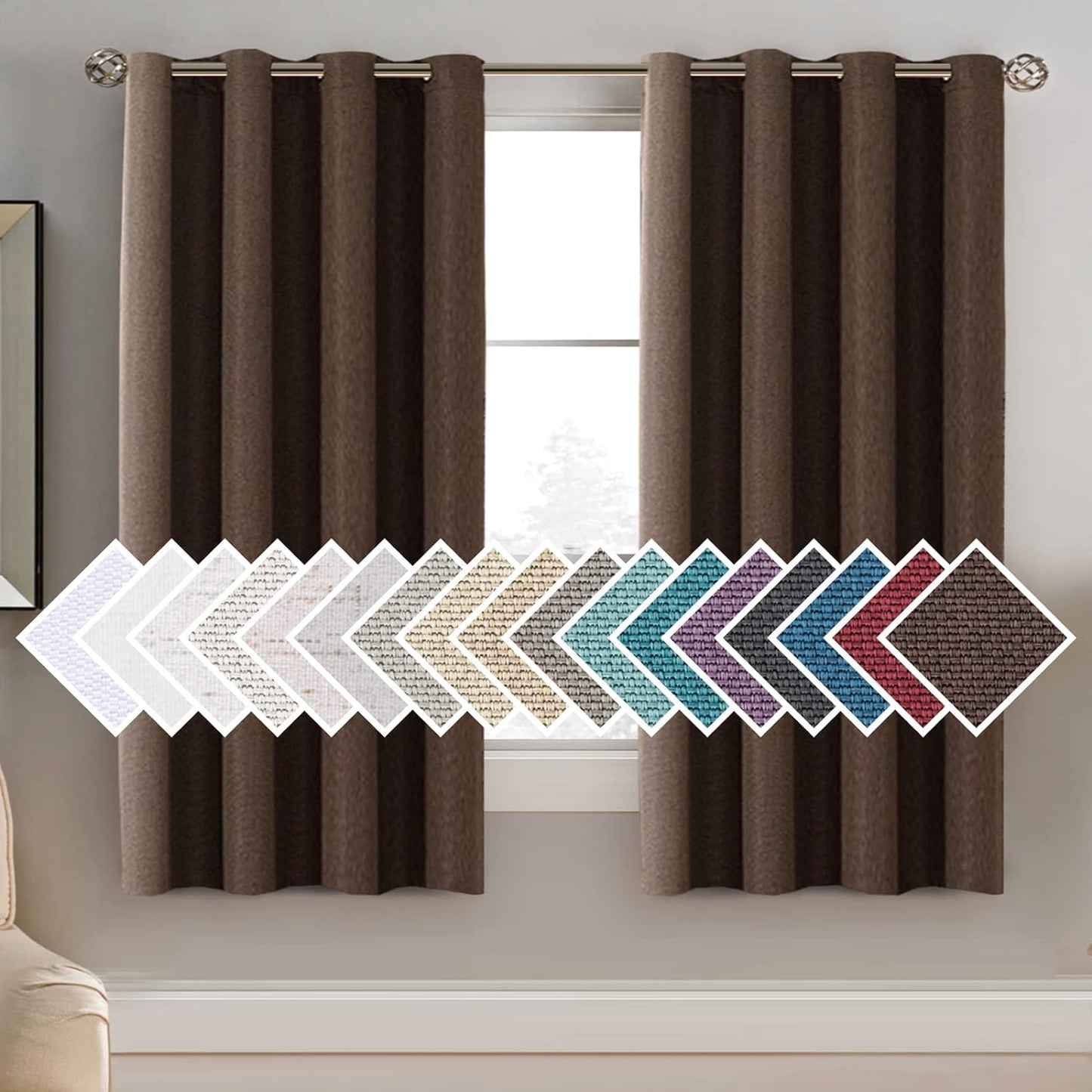 Room Darkening Light Blocking Thermal Insulated Heavy Weight Linen Curtain - AnyLinen