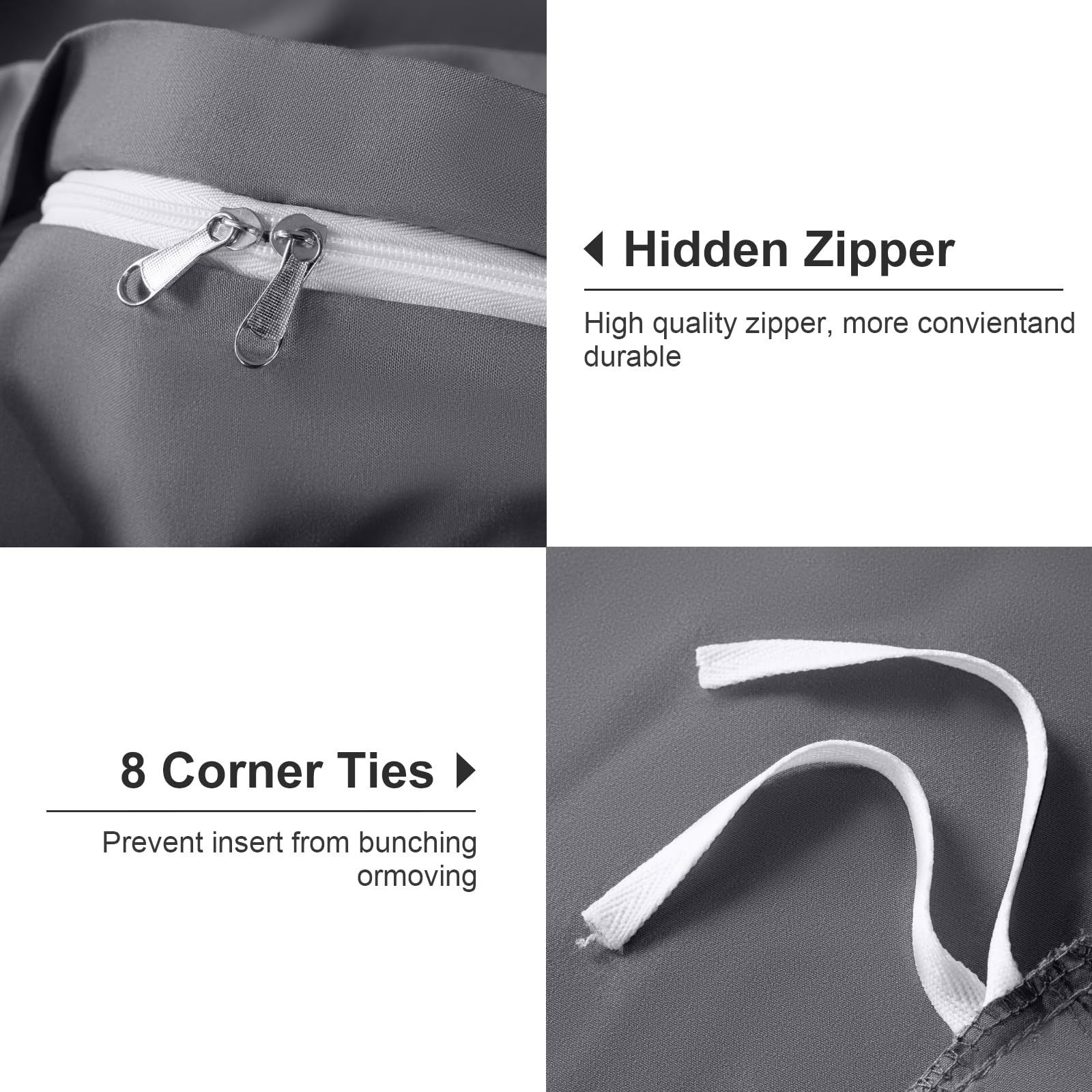 Soft Prewashed Zipper Closure Duvet Cover 3 pcs Set - AnyLinen