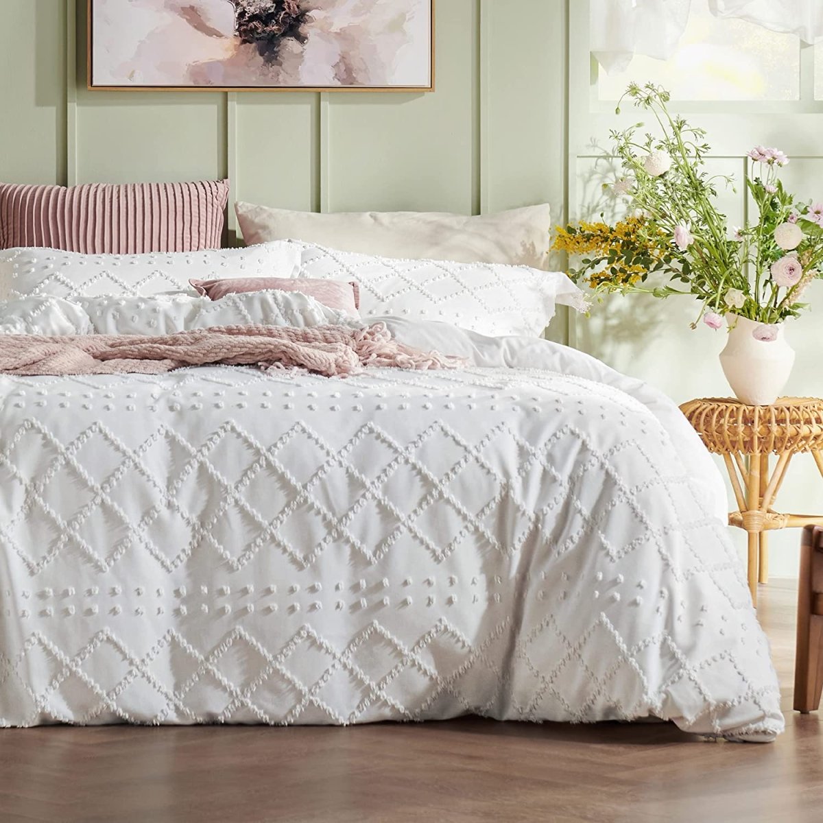 Boho Shabby Chic Duvet Cover Bedding Set - Any Linen